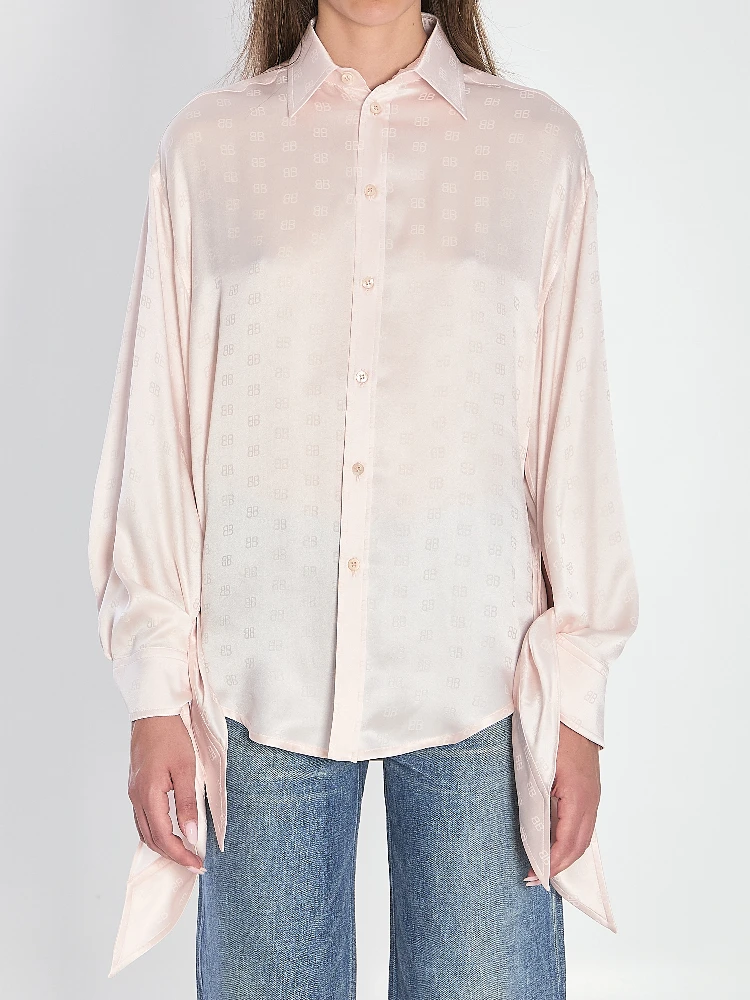 Silk shirt with knotted cuffs