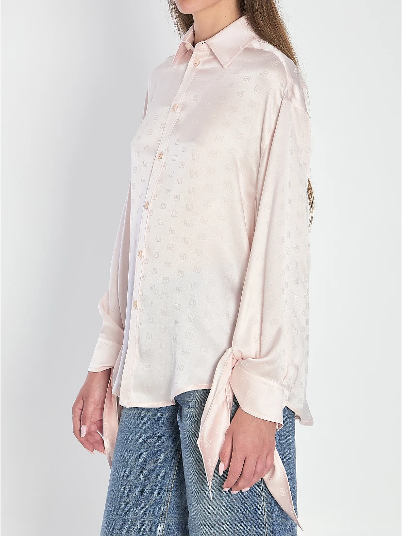 Silk shirt with knotted cuffs