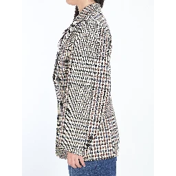 Double-breasted check blazer