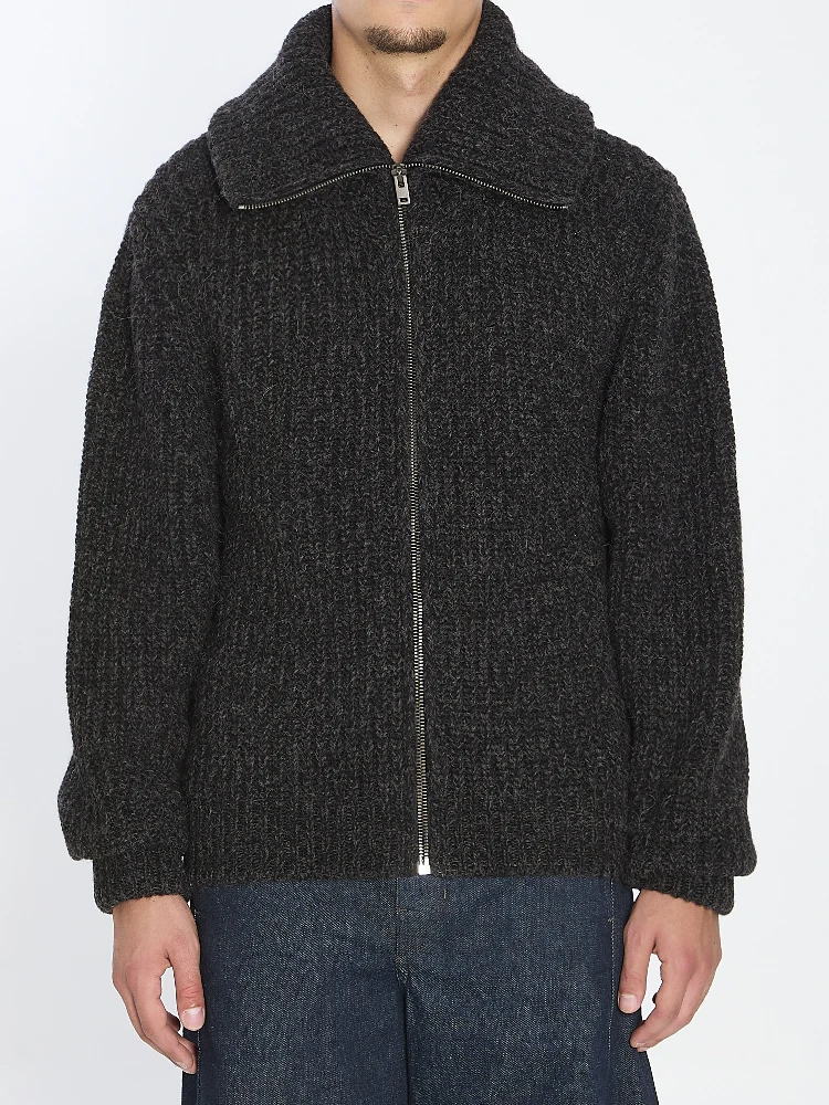 Zipped cardigan yak alpaca