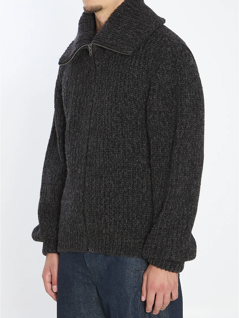 Zipped cardigan yak alpaca