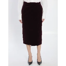 Wrap skirt in velvet
