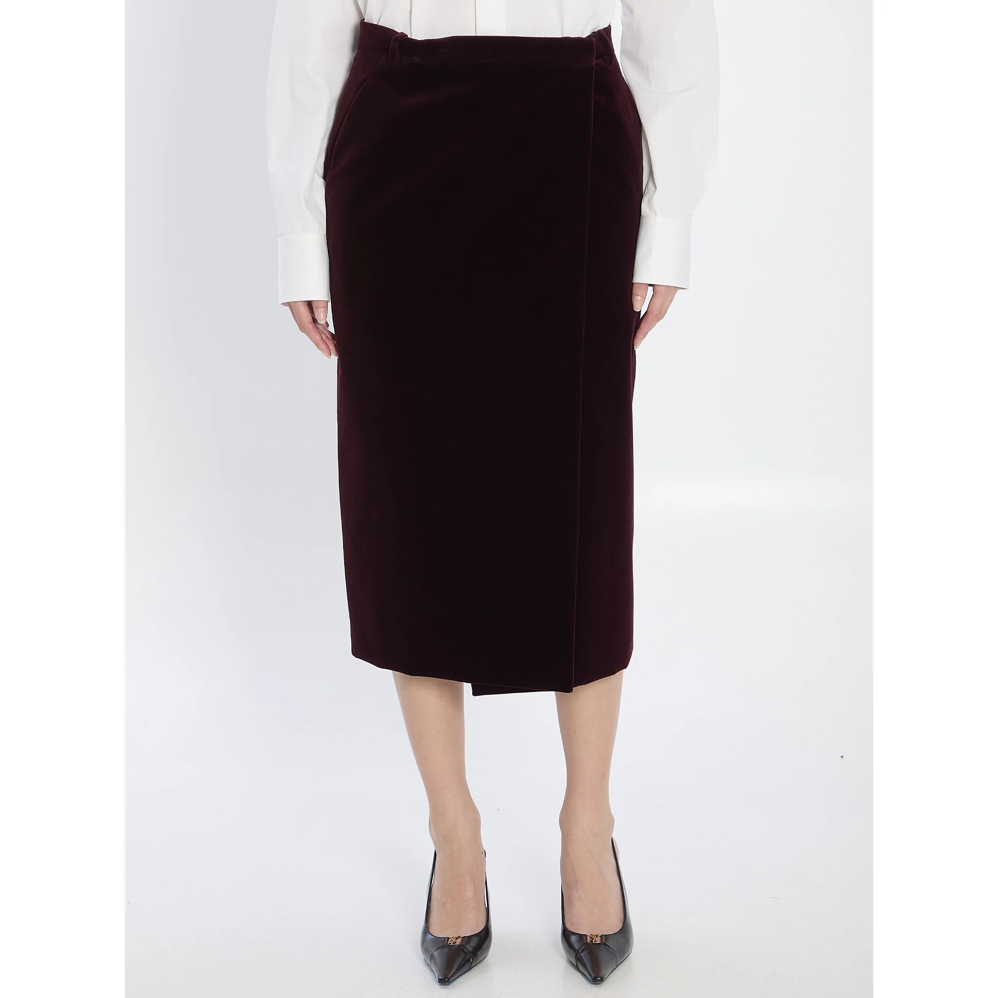 Wrap skirt in velvet