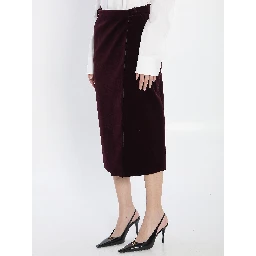 Wrap skirt in velvet