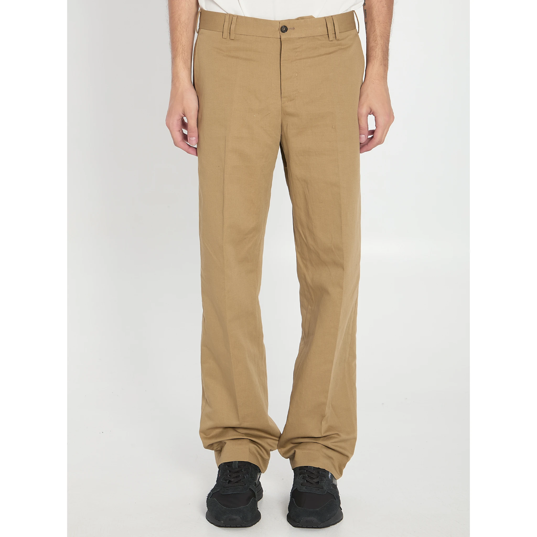 Cotton and linen trousers