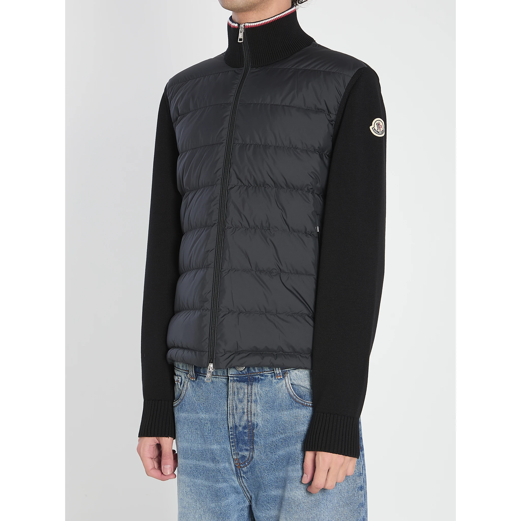 Padded cotton cardigan