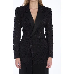 Tuxedo jacket in guipure