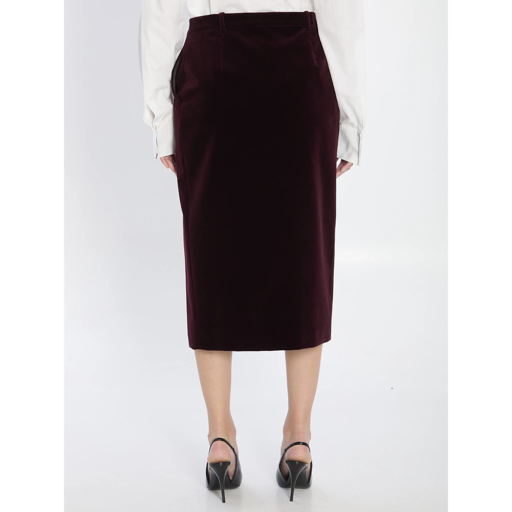 Wrap skirt in velvet