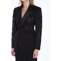 Tuxedo jacket in guipure