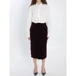 Wrap skirt in velvet