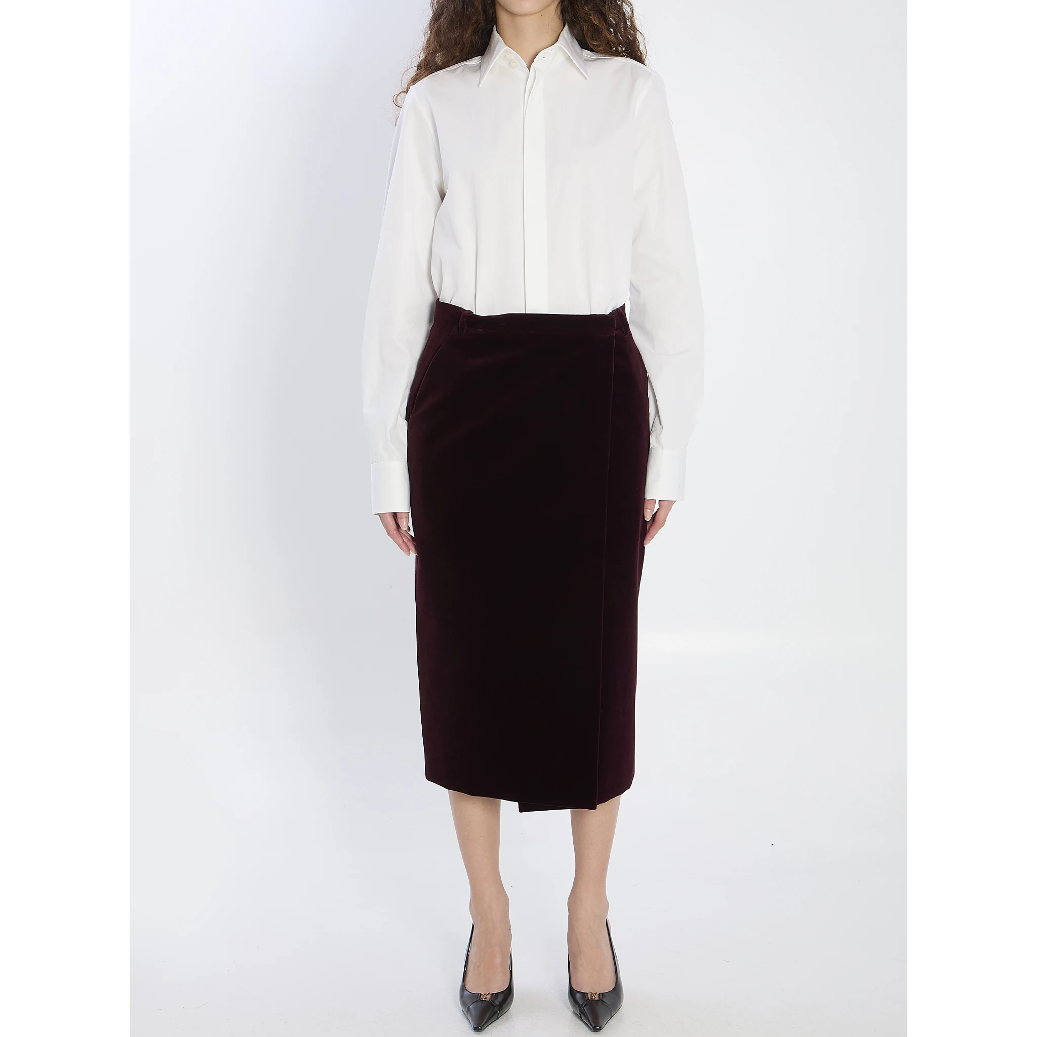 Wrap skirt in velvet