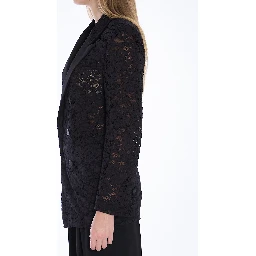 Tuxedo jacket in guipure