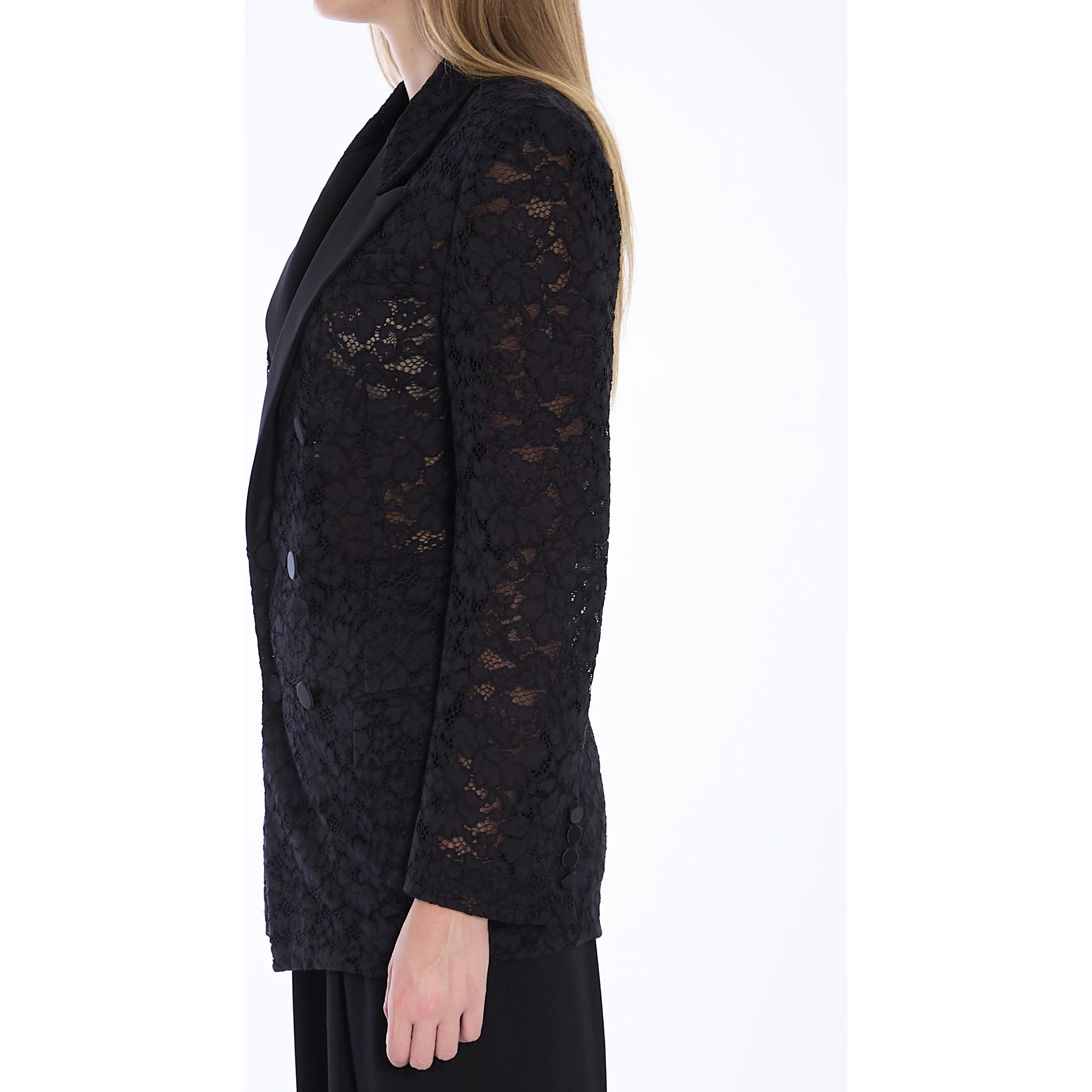 Tuxedo jacket in guipure