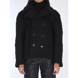 Oversize pea coat in wool