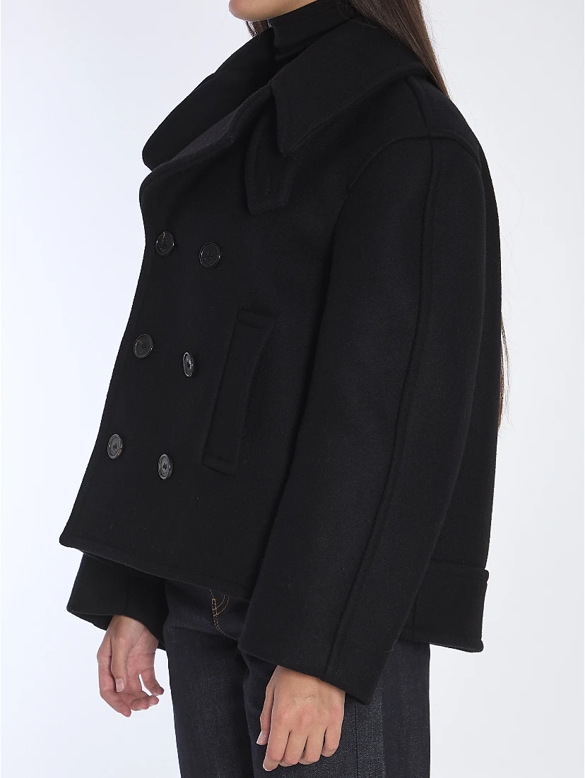 Oversize pea coat in wool
