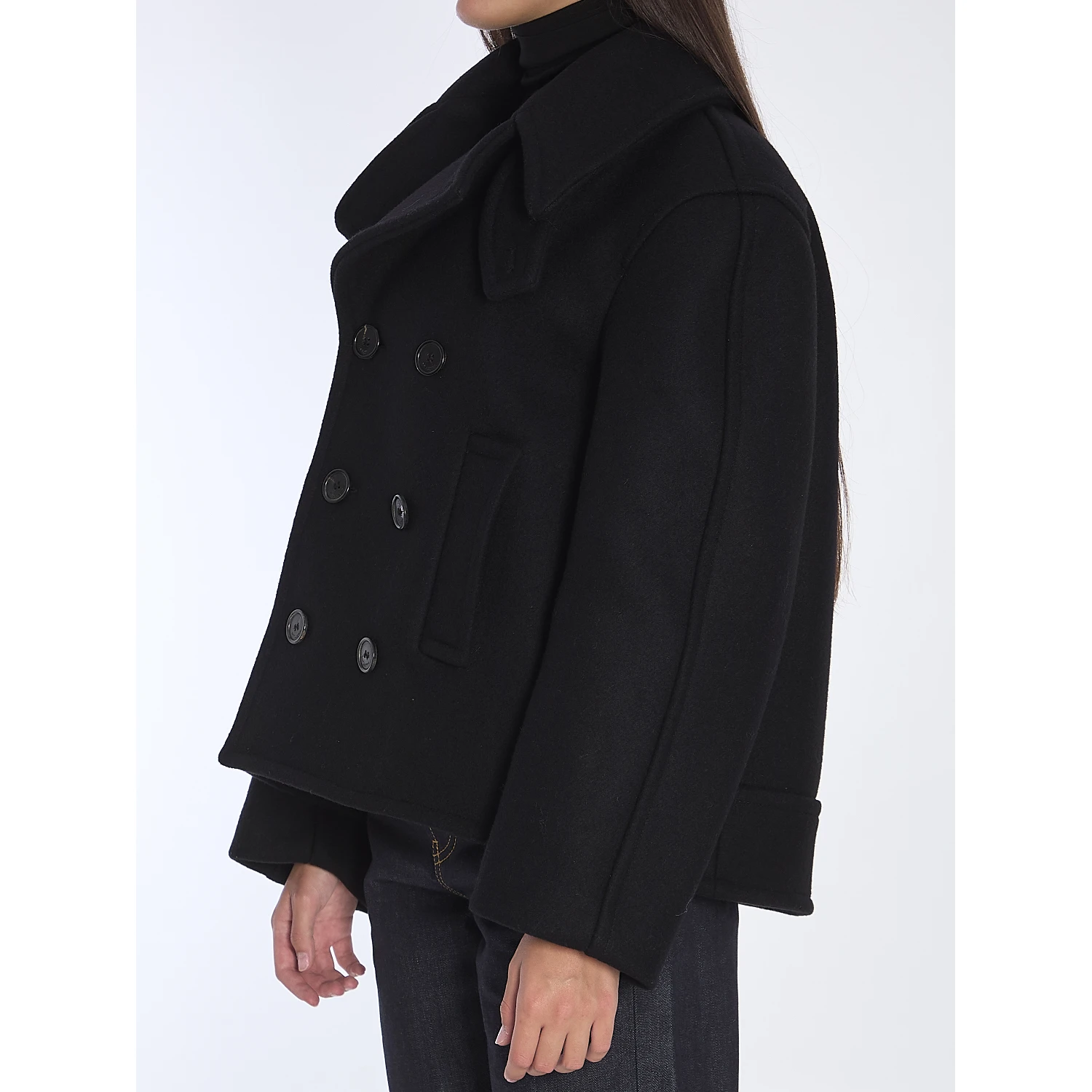 Oversize pea coat in wool