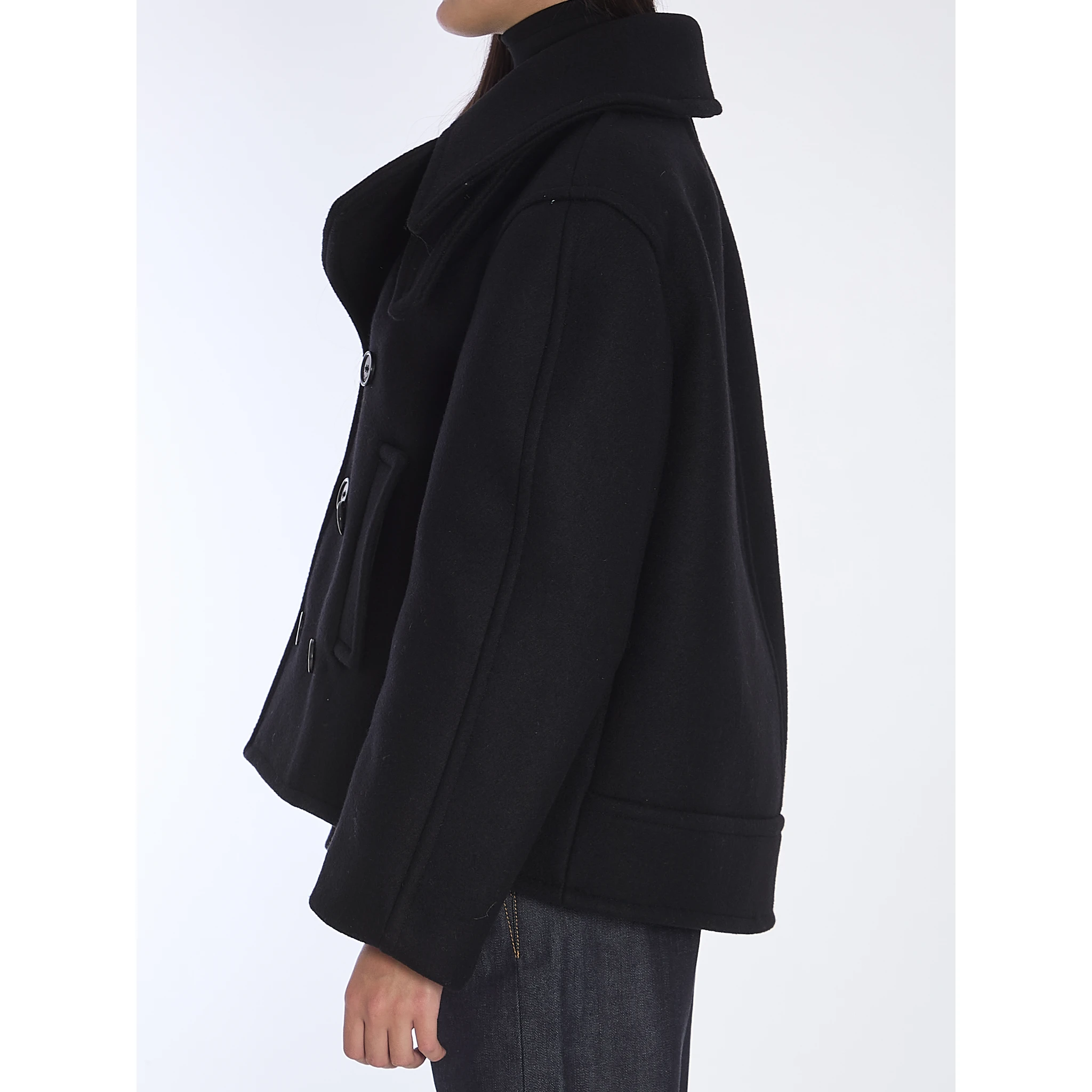Oversize pea coat in wool