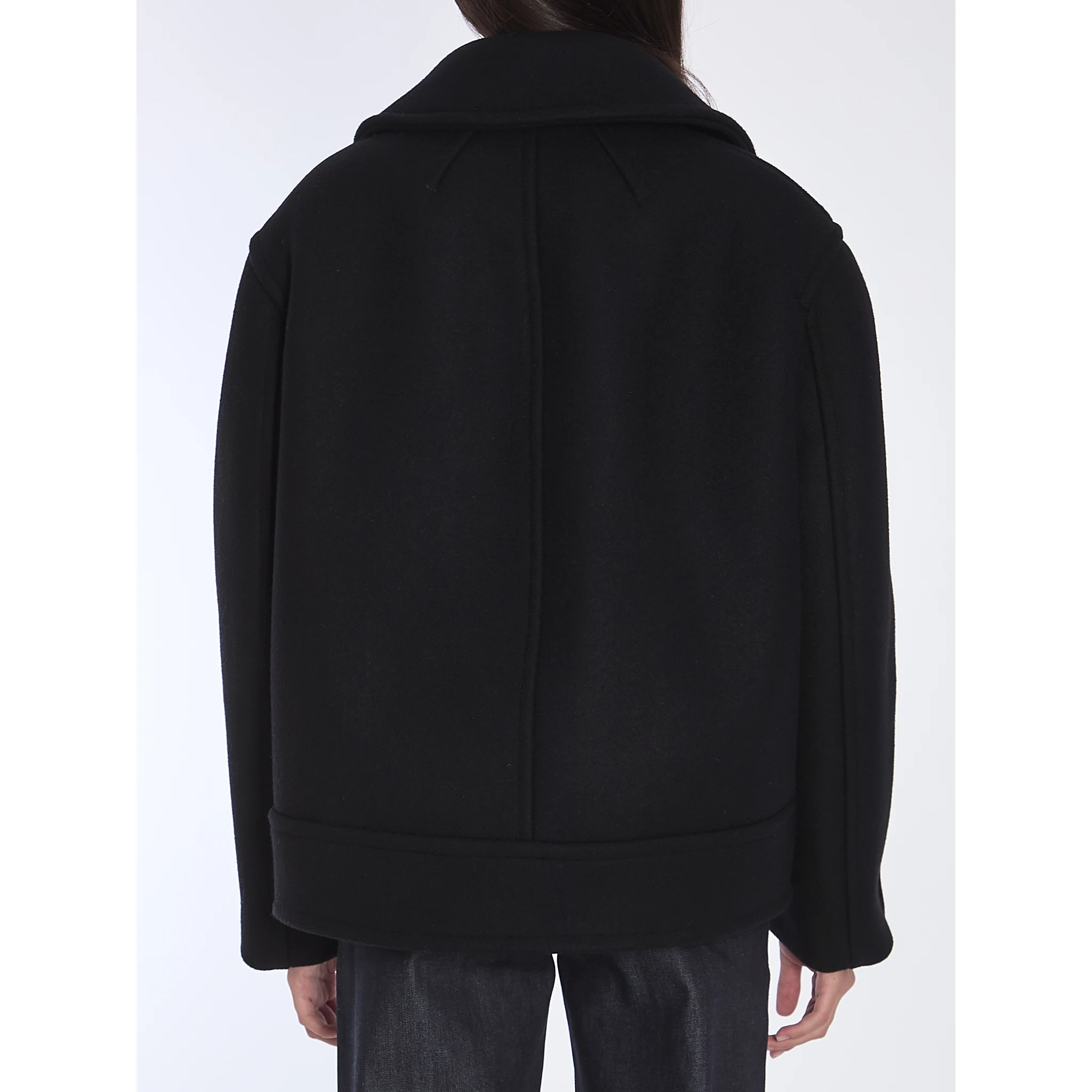 Oversize pea coat in wool