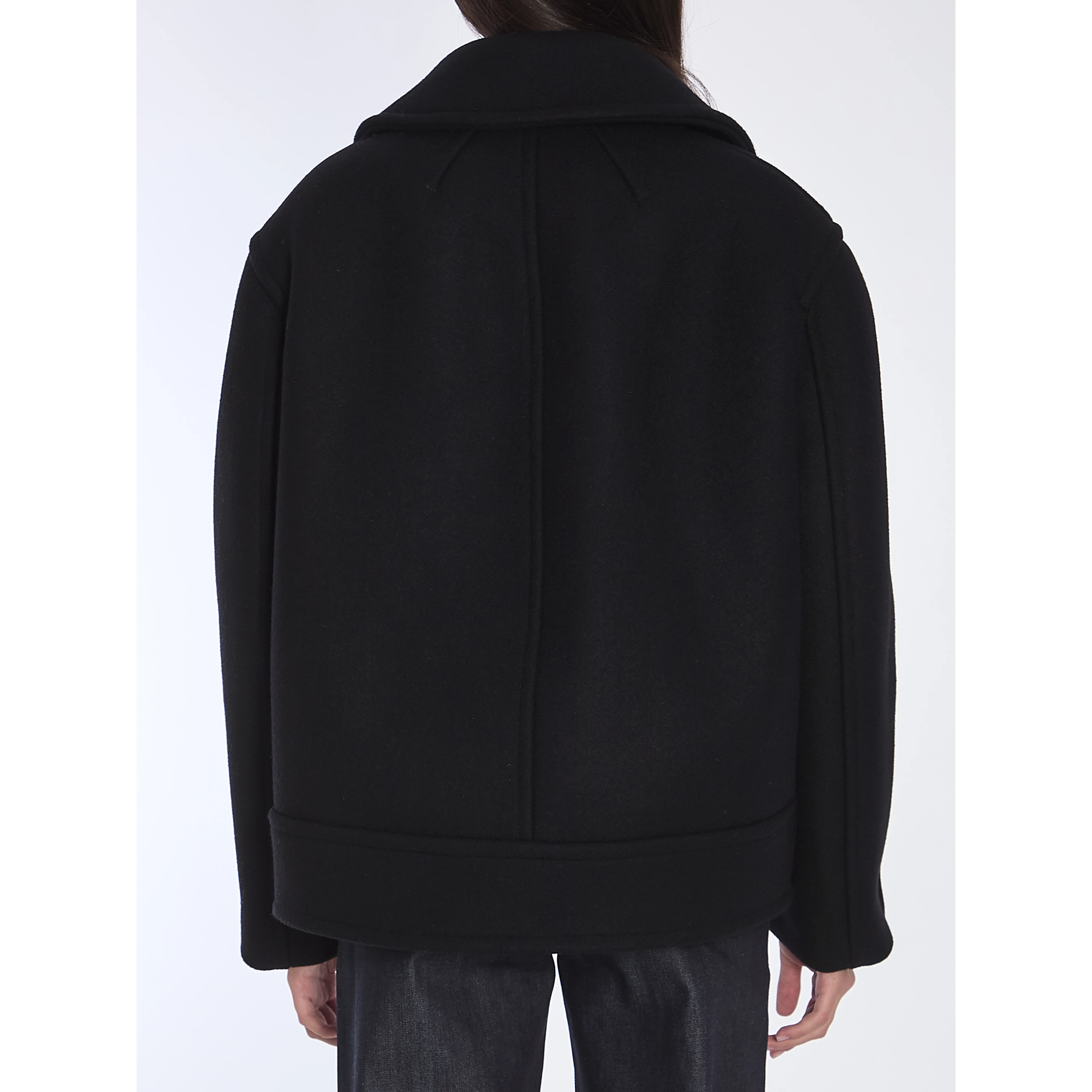 Oversize pea coat in wool