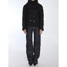 Oversize pea coat in wool