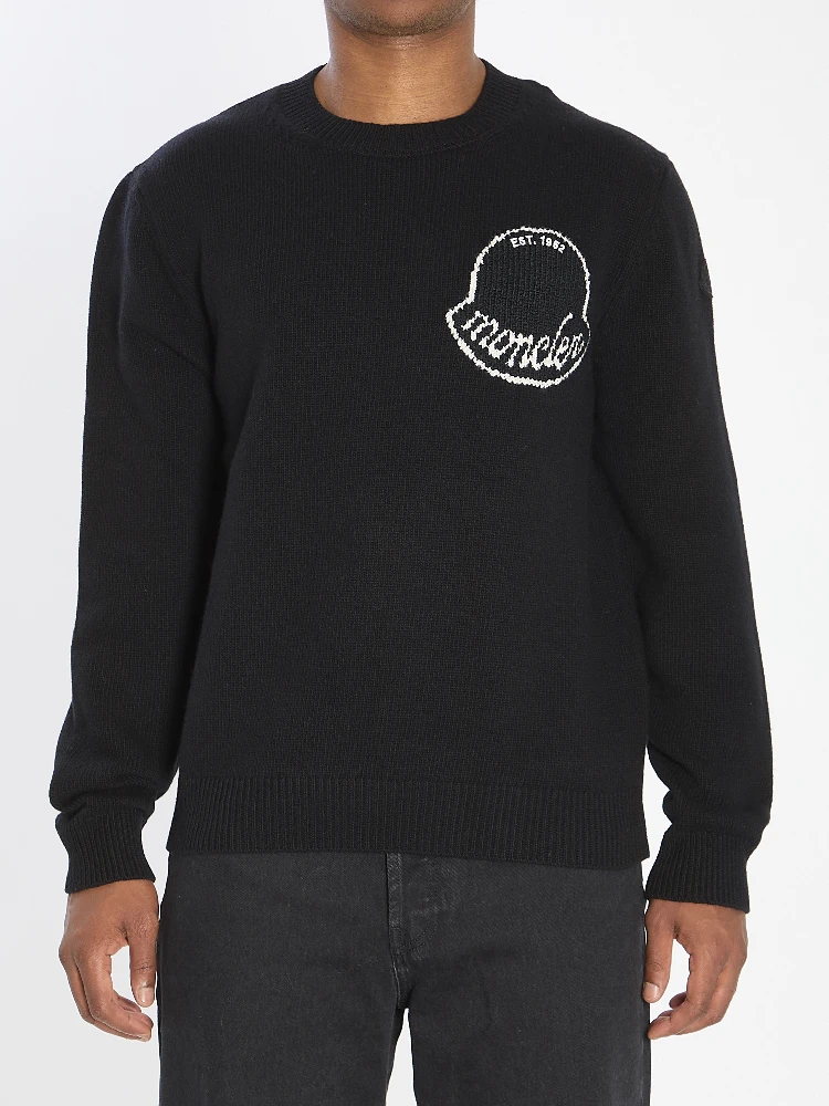 Logo sweater in wool