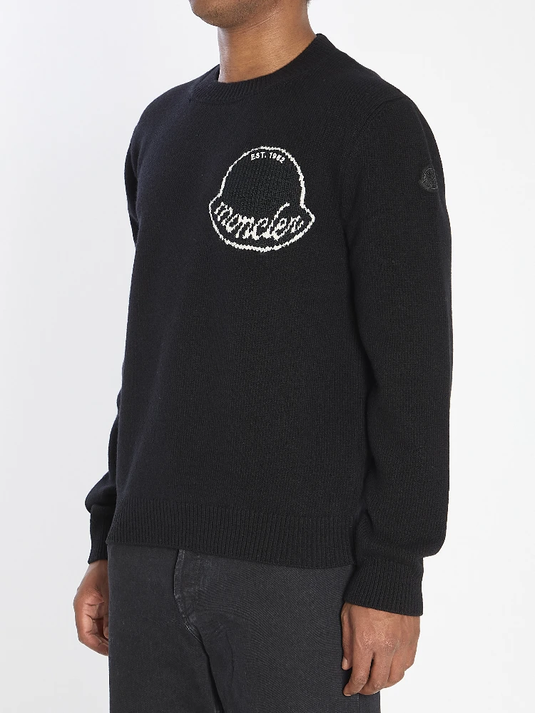 Logo sweater in wool alternative
