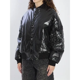 Leather bomber jacket