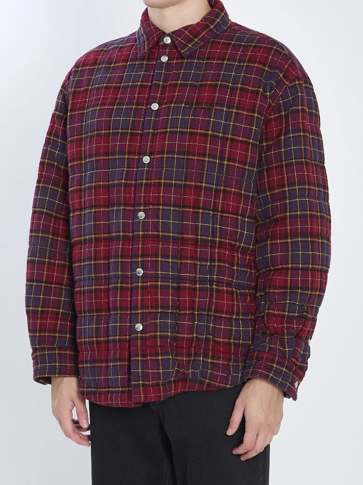 Burgundy check overshirt alternative