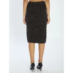 Wool skirt with English rib knit