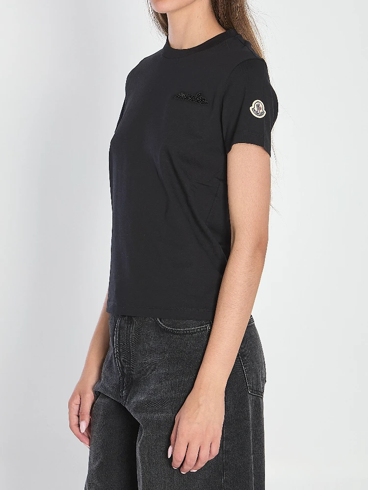 Beaded logo T-shirt alternative