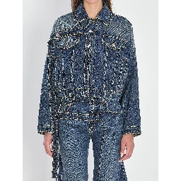 Strap jacket in denim