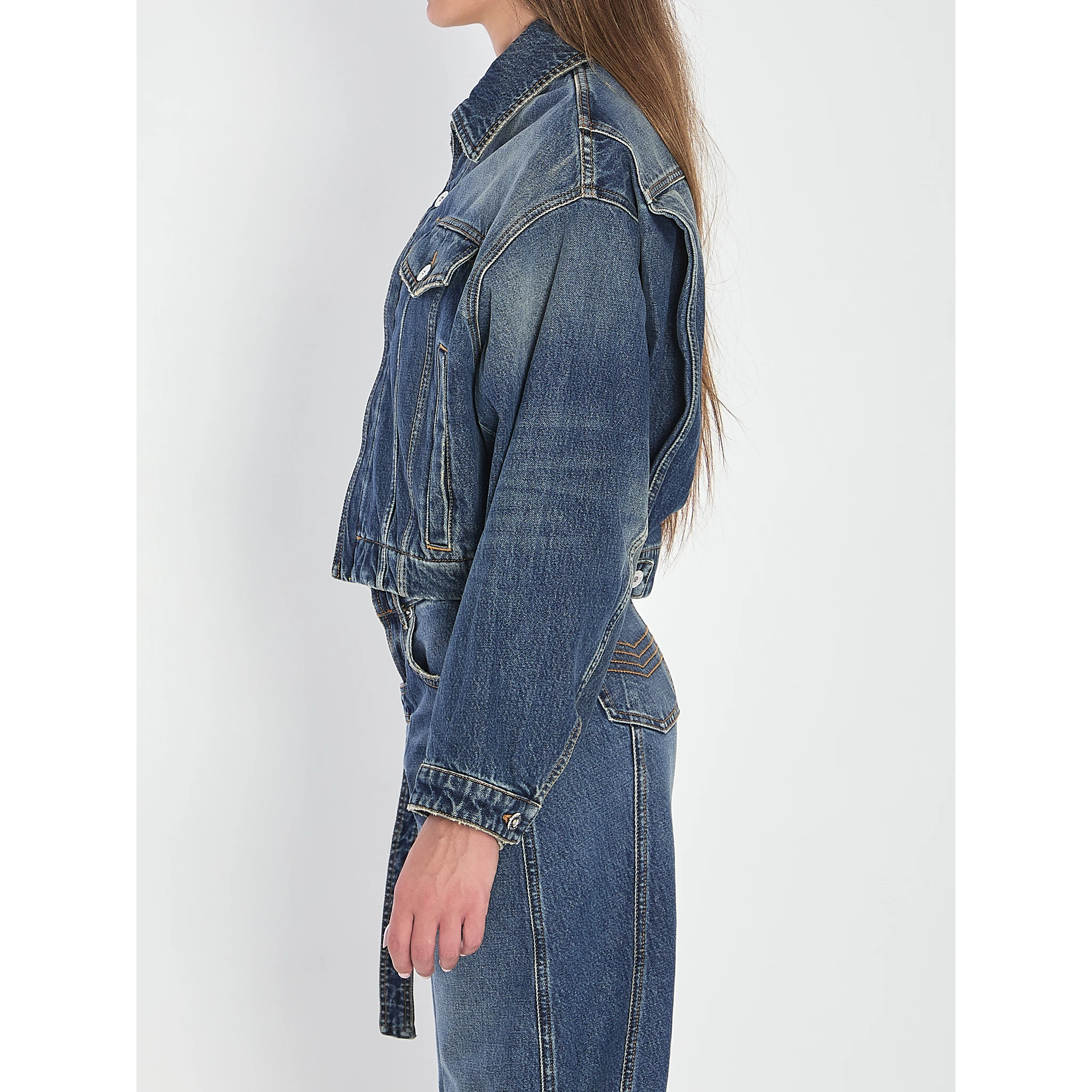 Strap jacket in denim