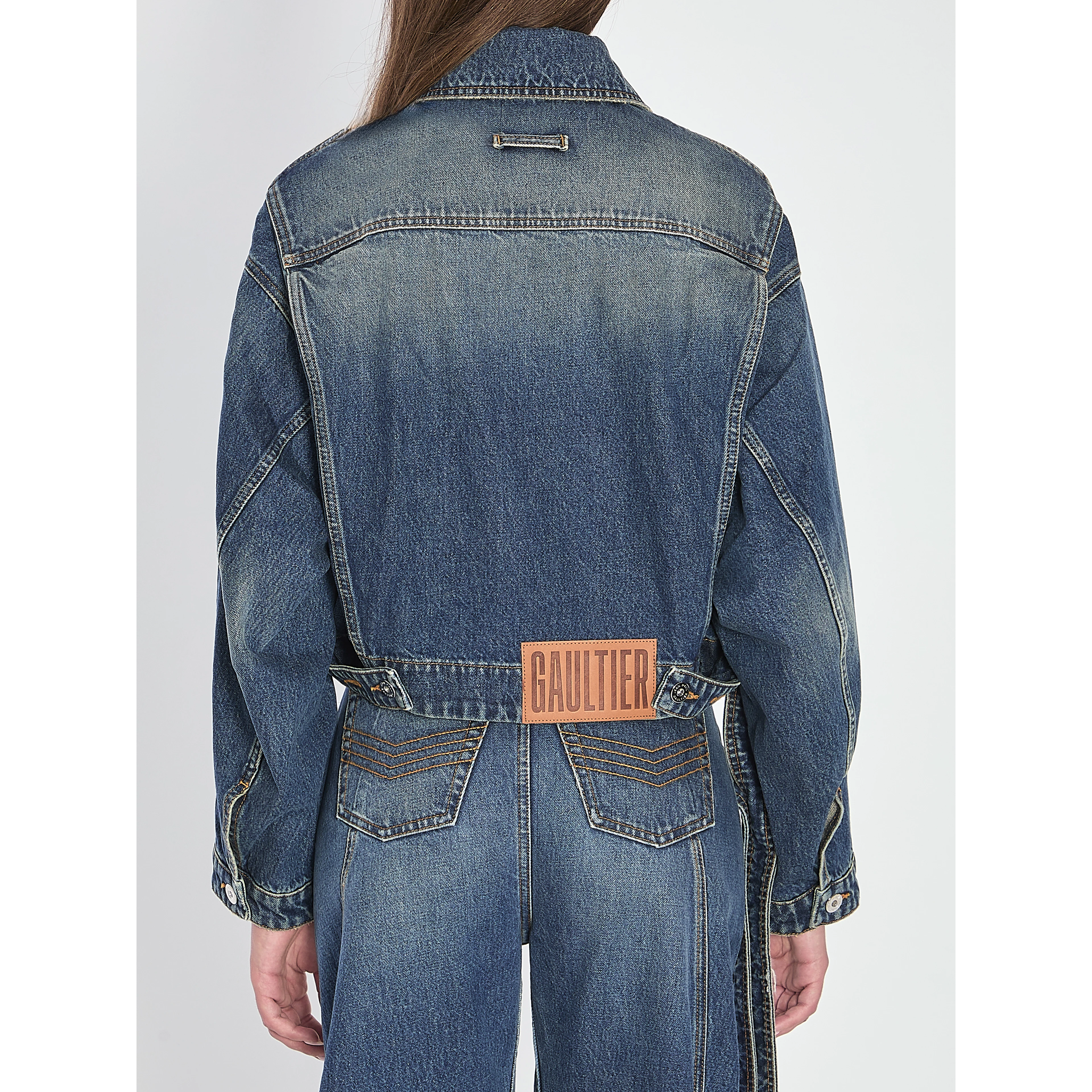 Strap jacket in denim