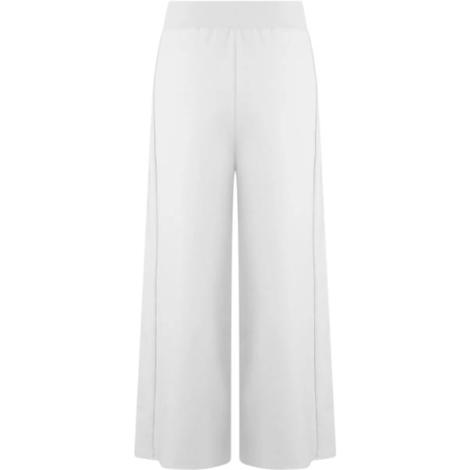 White wide-leg cropped trousers