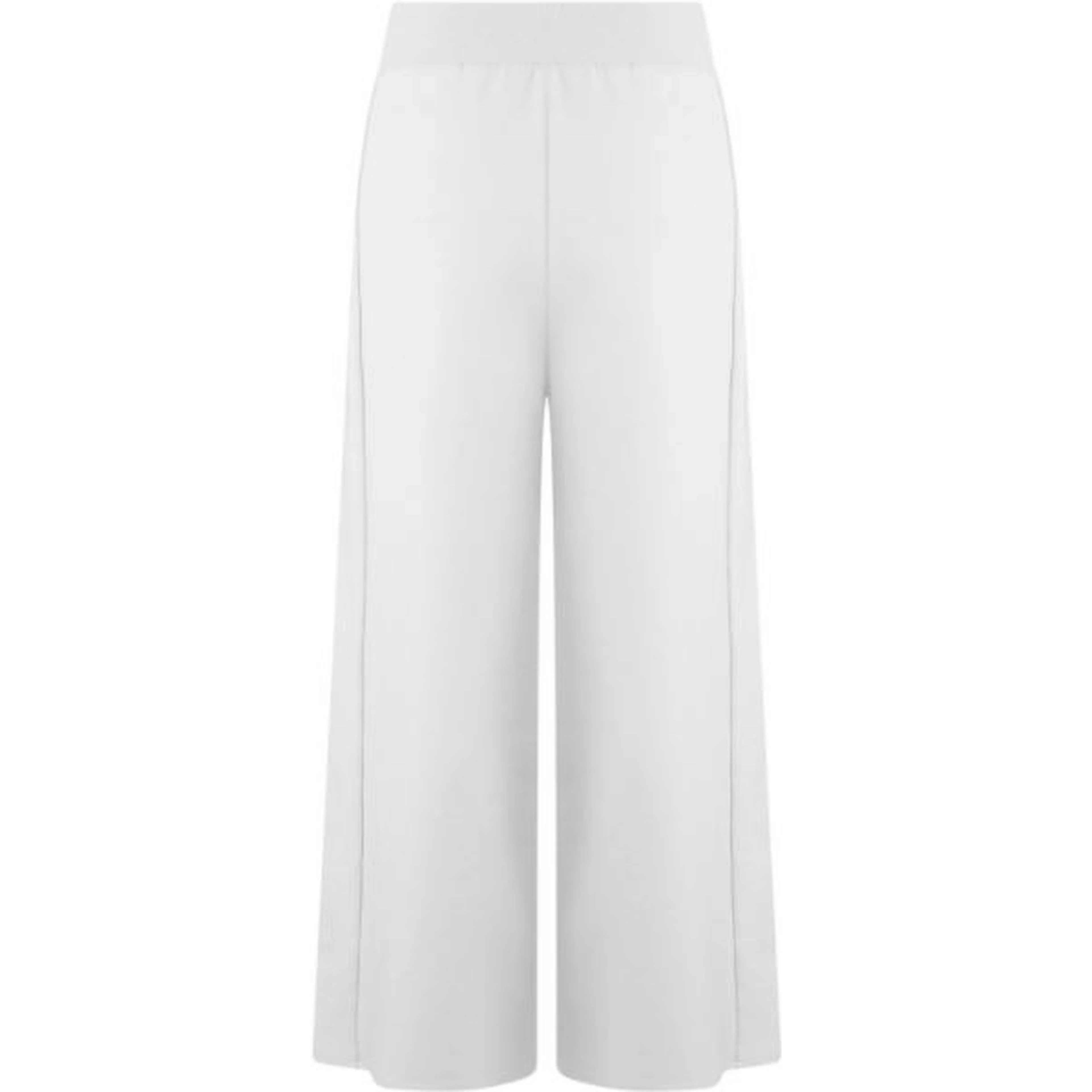 White wide-leg cropped trousers