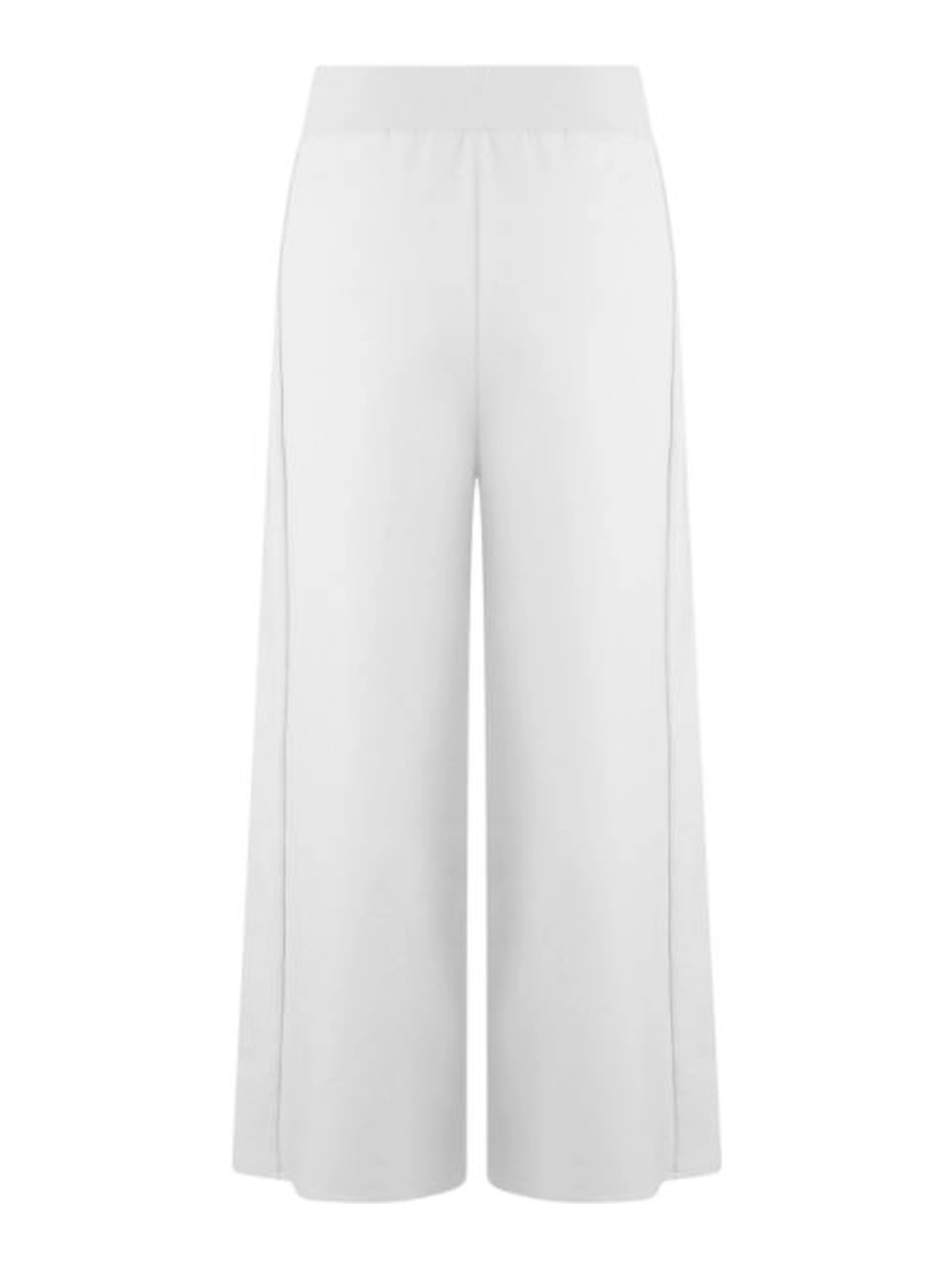 White wide-leg cropped trousers