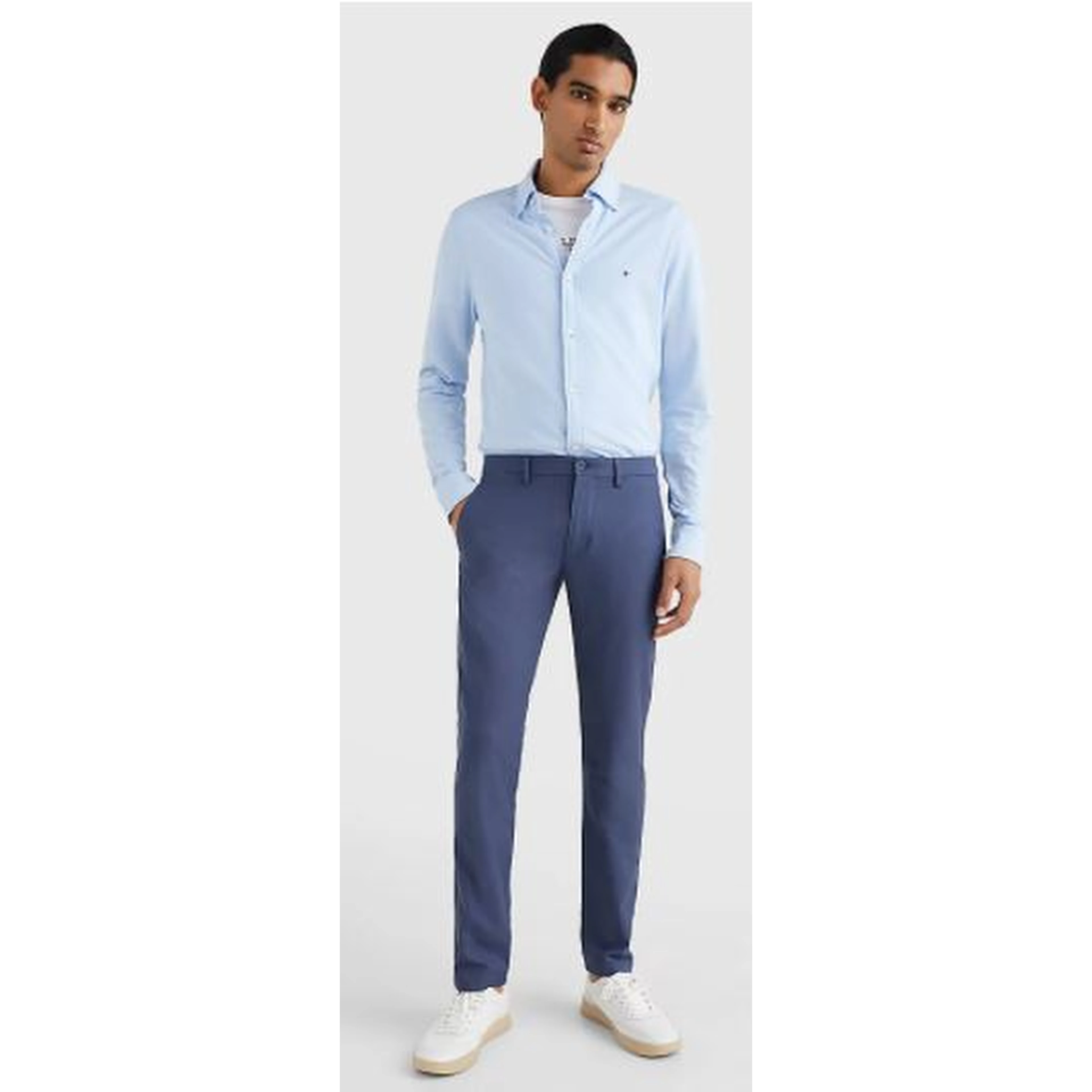 Men's blue slim fit chino pants