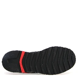 Man Sneakers Light Black Leather, Nylon