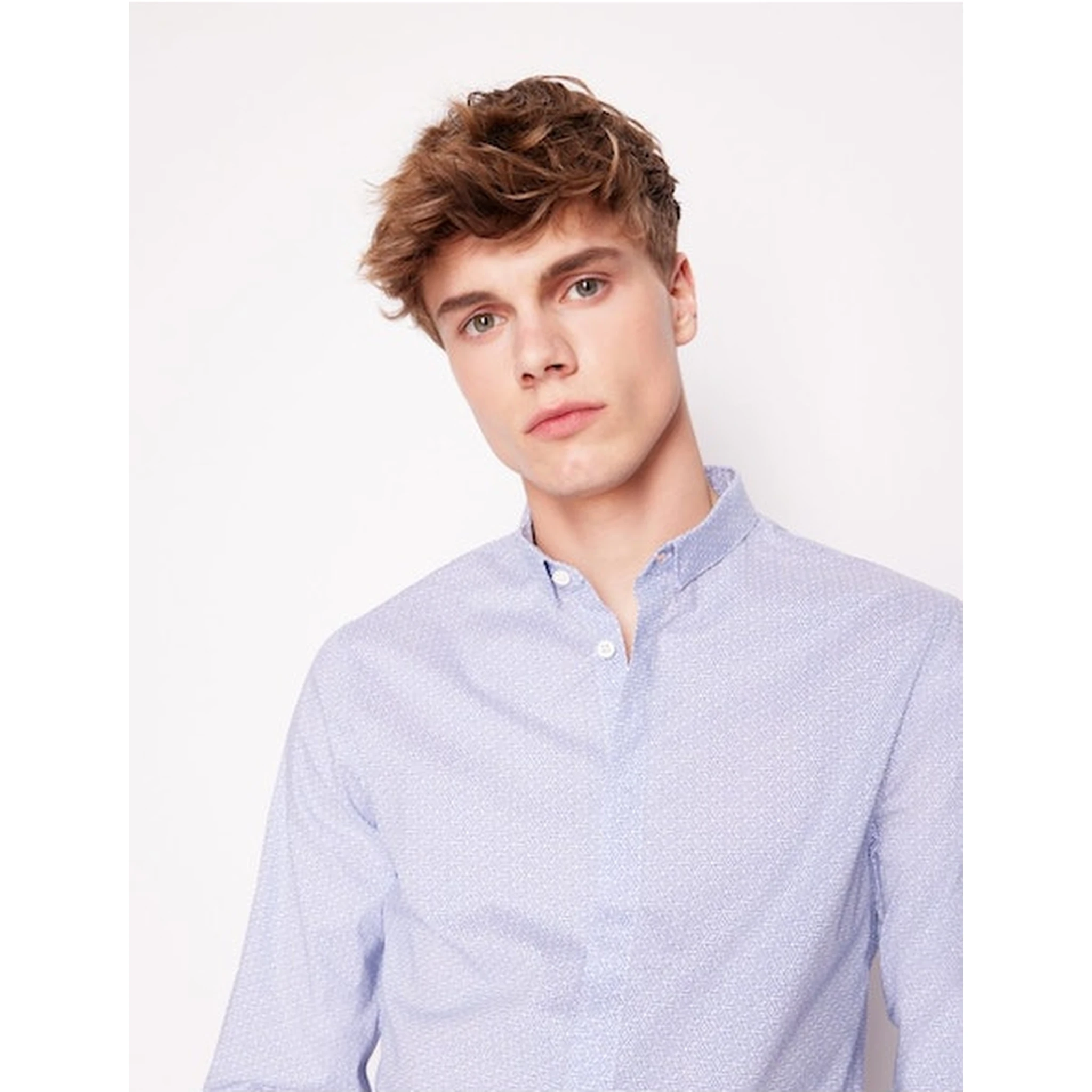 قمصان أرماني إكستشينج، لون أزرق شفاف