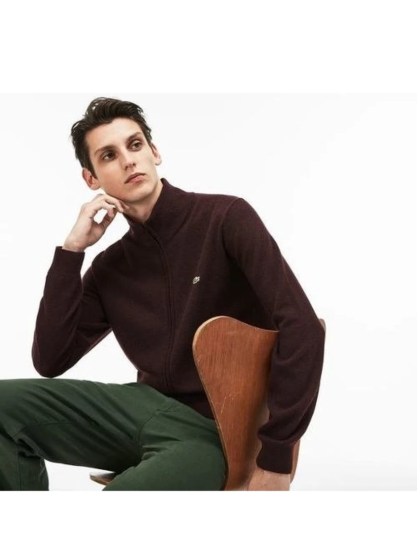 high-neck zip-fastening sweatshirt