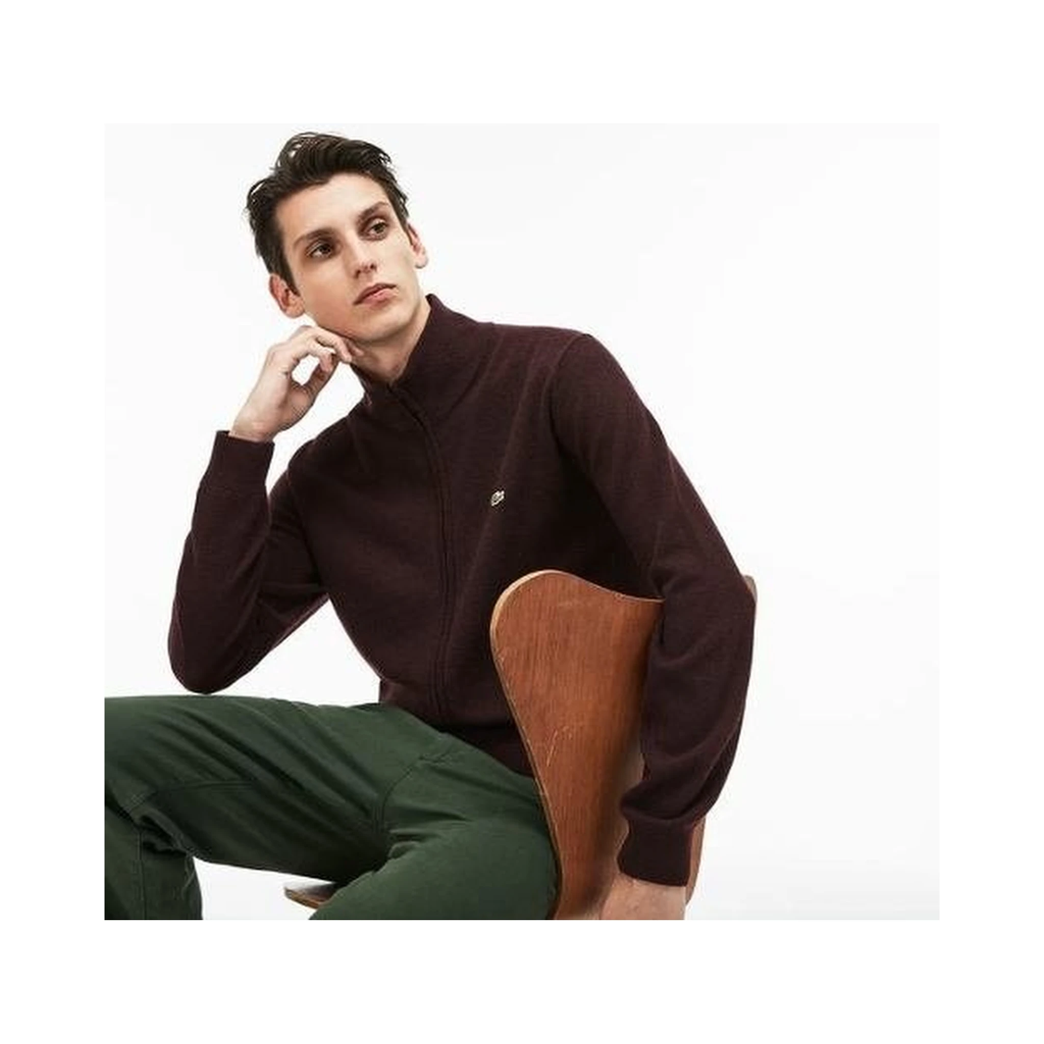 high-neck zip-fastening sweatshirt