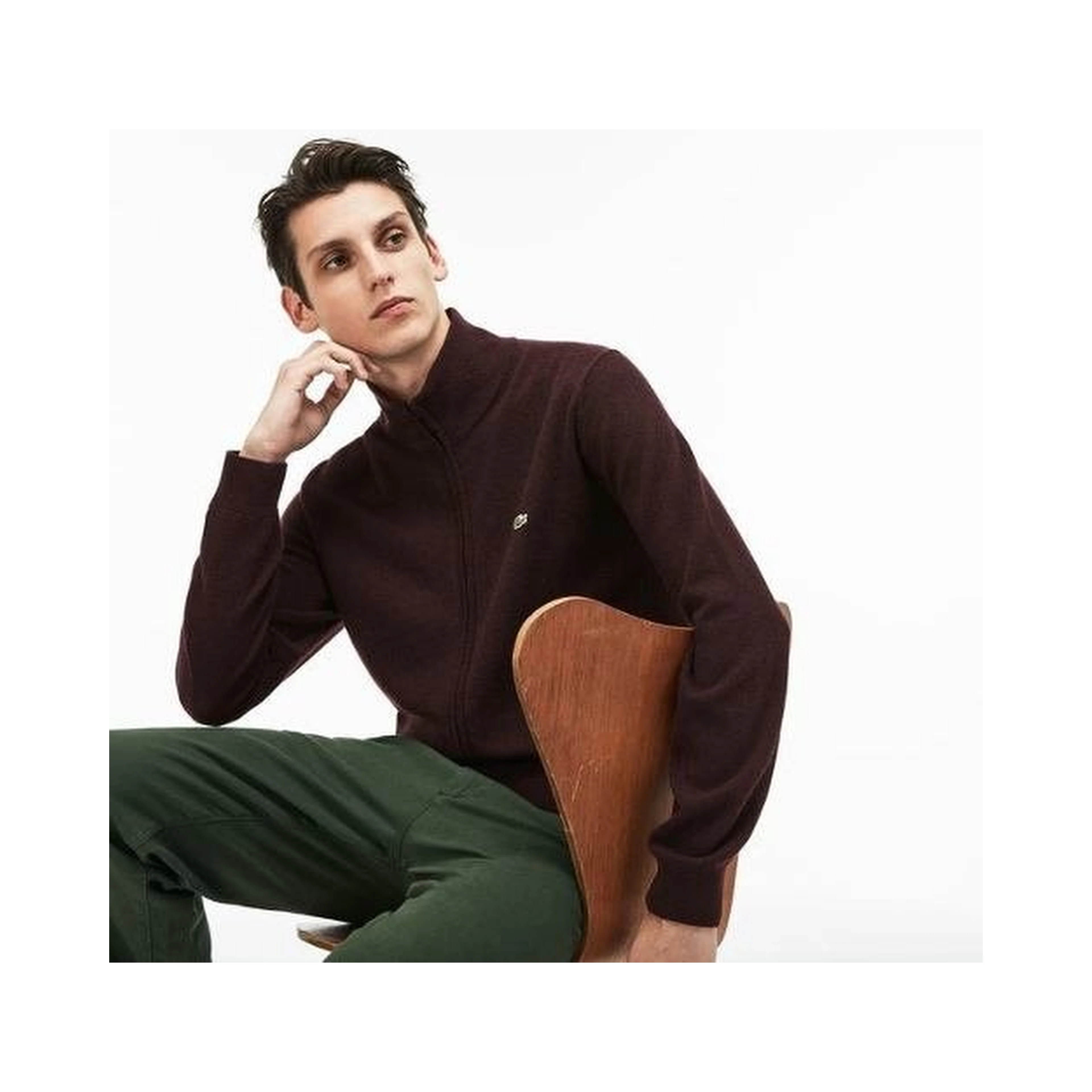 high-neck zip-fastening sweatshirt