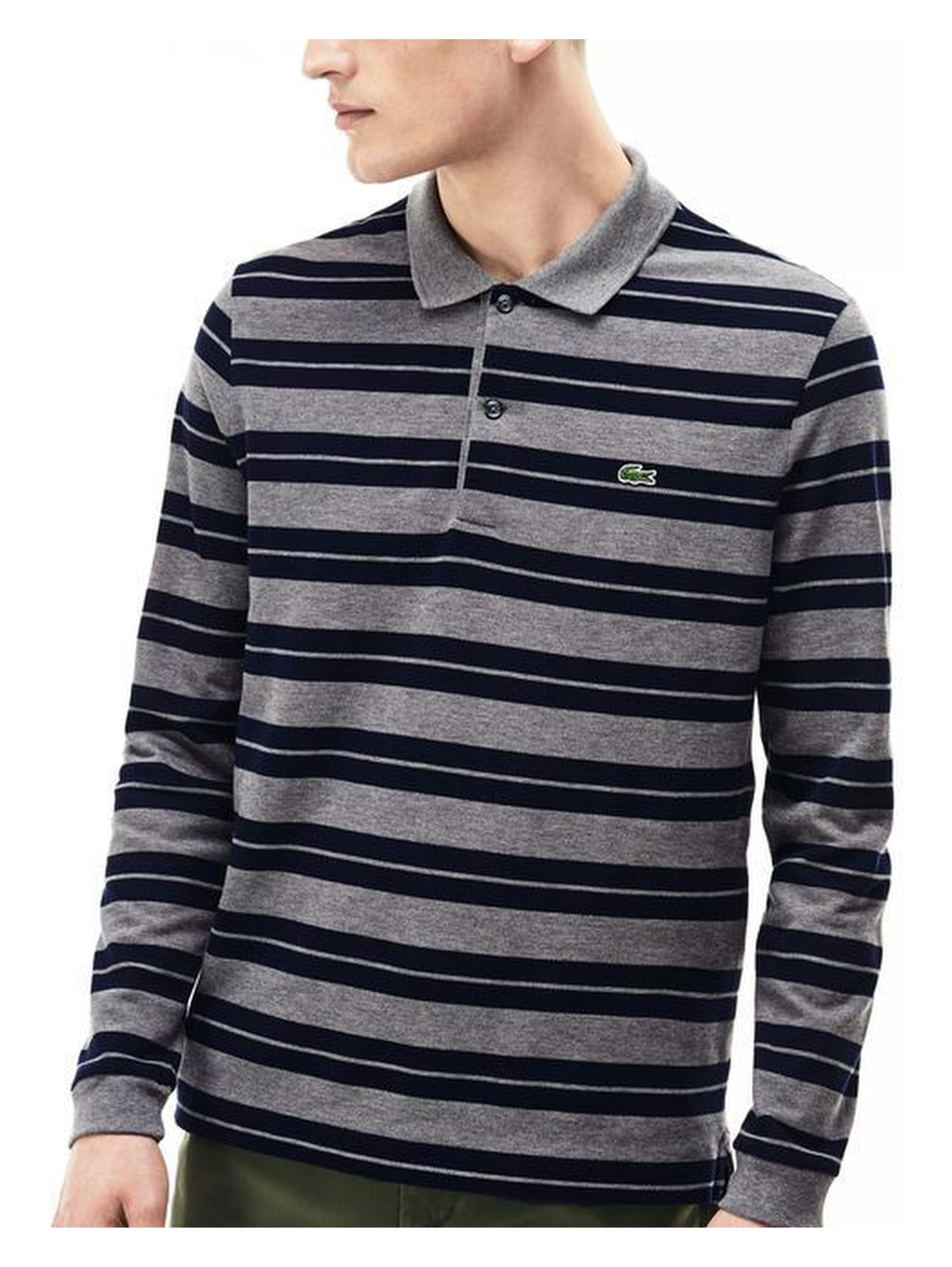 Lacoste little boys long sleeve stripped polo shirt