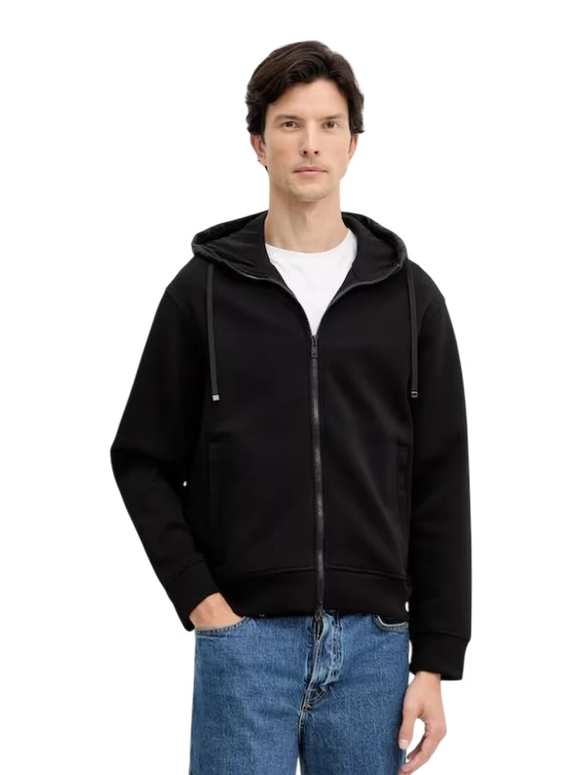 Black zip-through hoodie