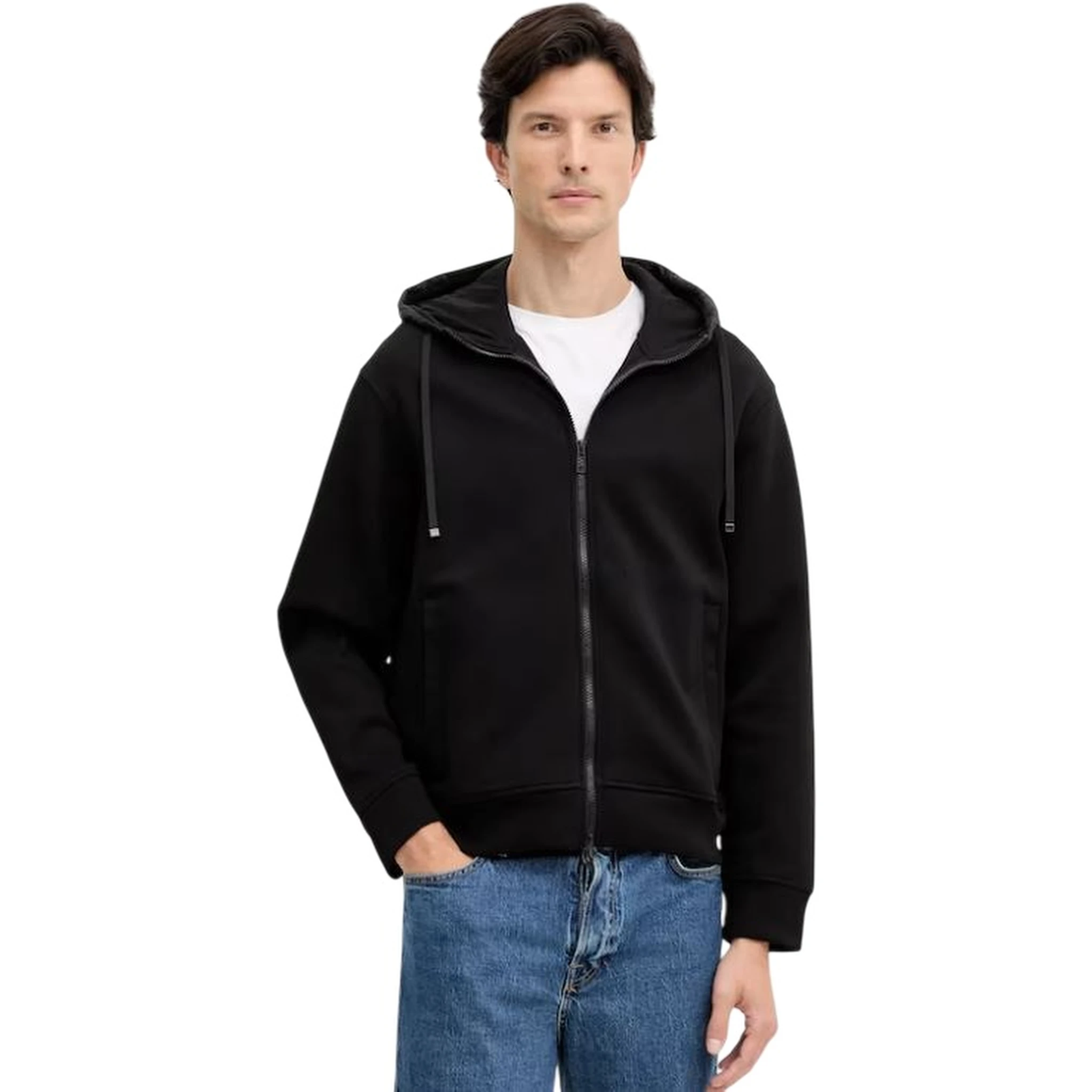 Black zip-through hoodie