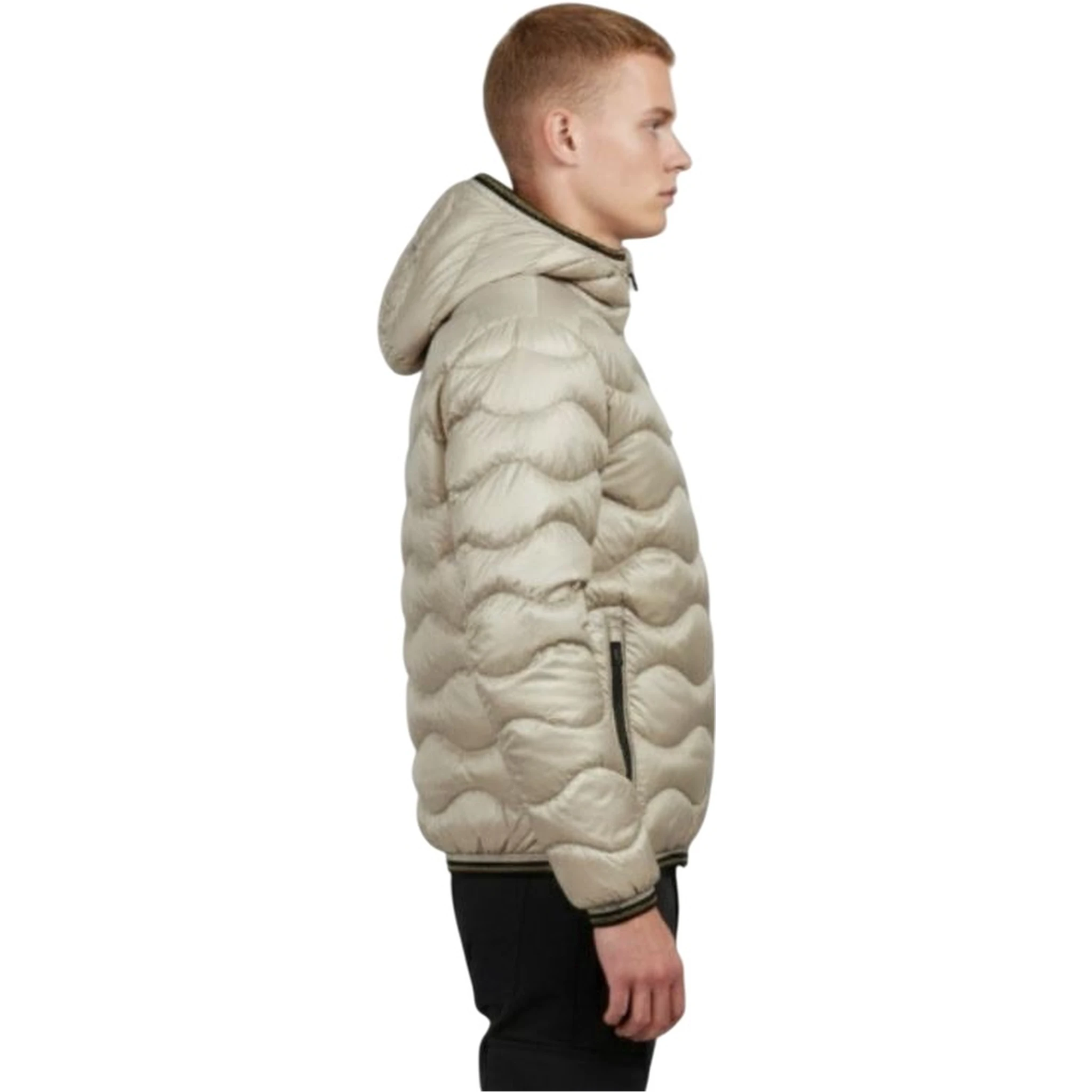 quilted hooded jacket