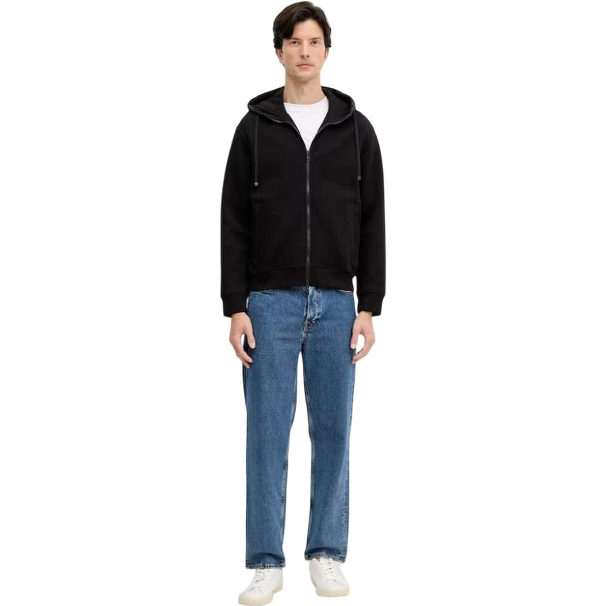 Black zip-through hoodie