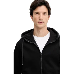Black zip-through hoodie
