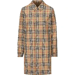 Reversible check-print coat