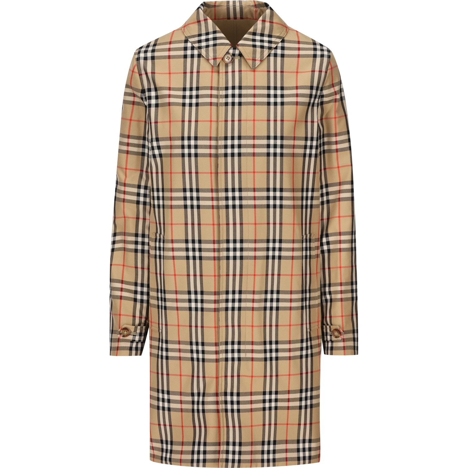 Reversible check-print coat